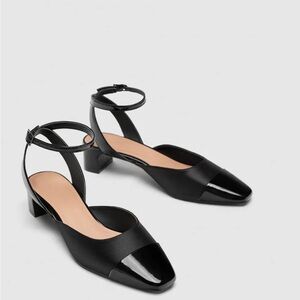 Zara Trafaluc Elegant Black Women's Ankle Strap Shoes